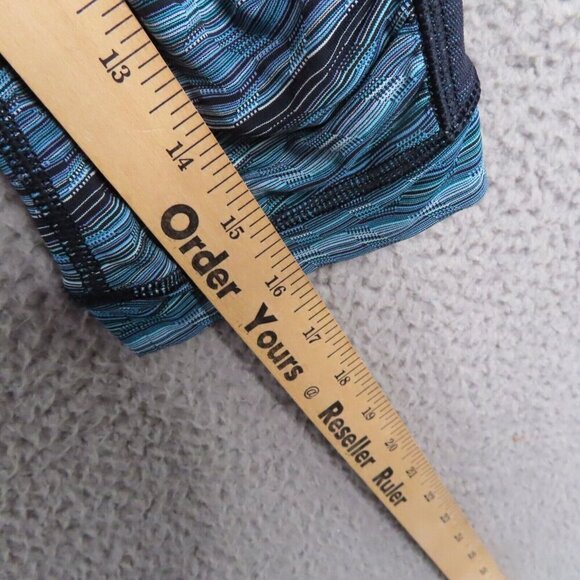 Lululemon Leggings measures as a 4 Stop At Nothing Crop Stripe Mesh Blue Black - Picture 8 of 10
